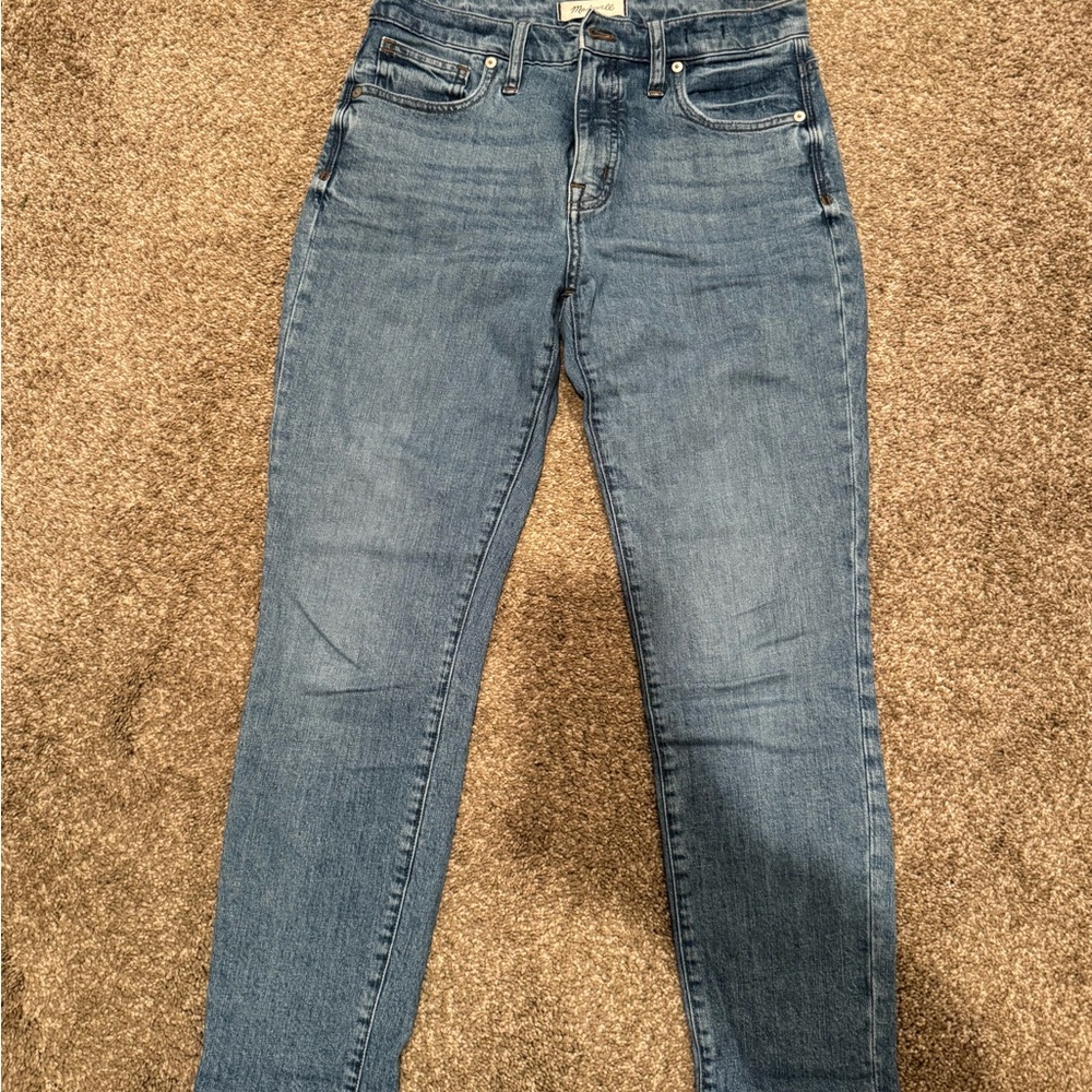 Madewell High-Rise Slim Straight Jeans in Blue Wash